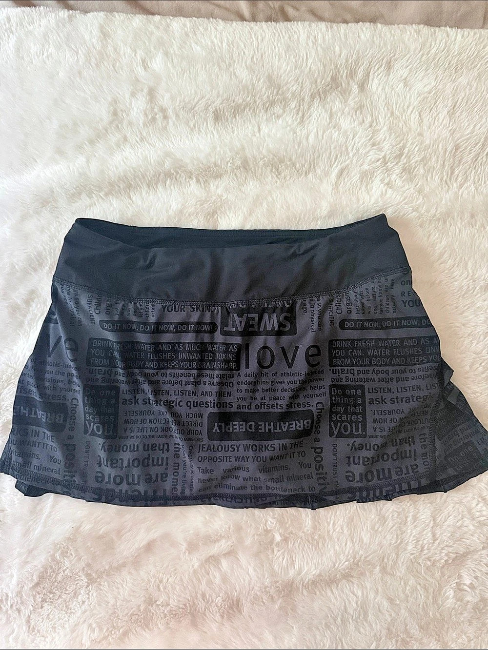 lululemon Pace Rival Skirt Black Abstract Mini Skirt Size 6